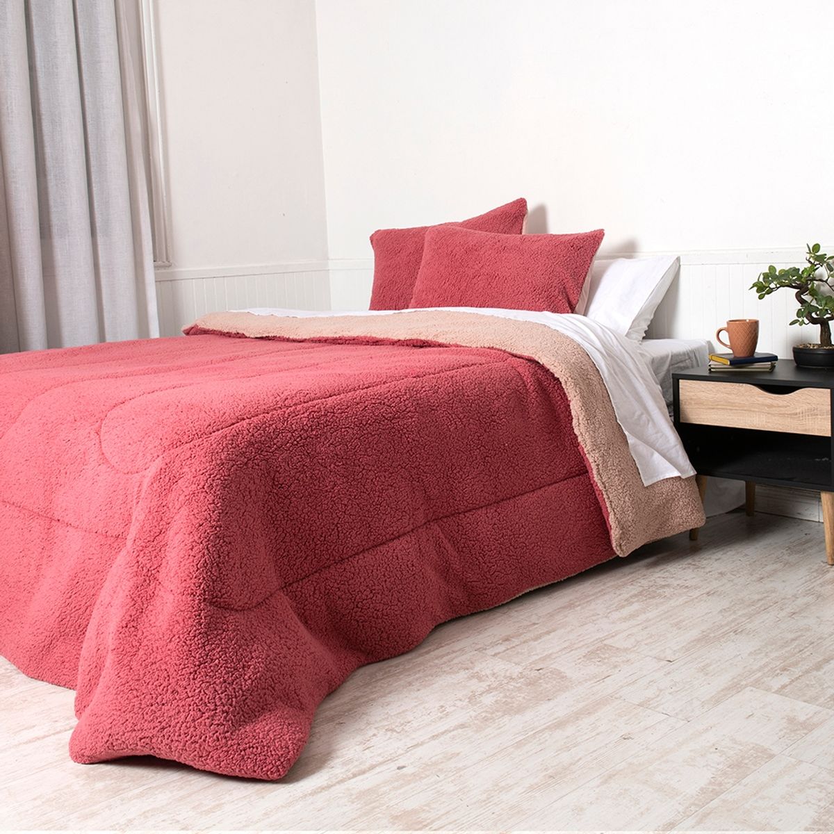 MASHINI - Plumon Sherpa/Sherpa 2 P Coral-Rosa