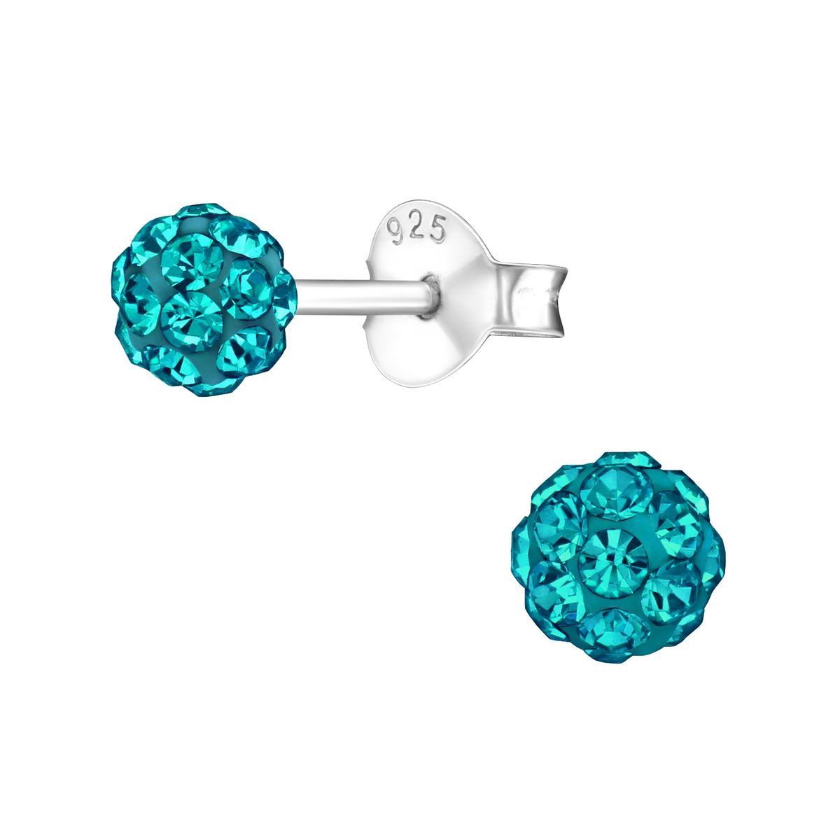 GENERICO - Aros esfera calipso 4 mm redondos turquesa