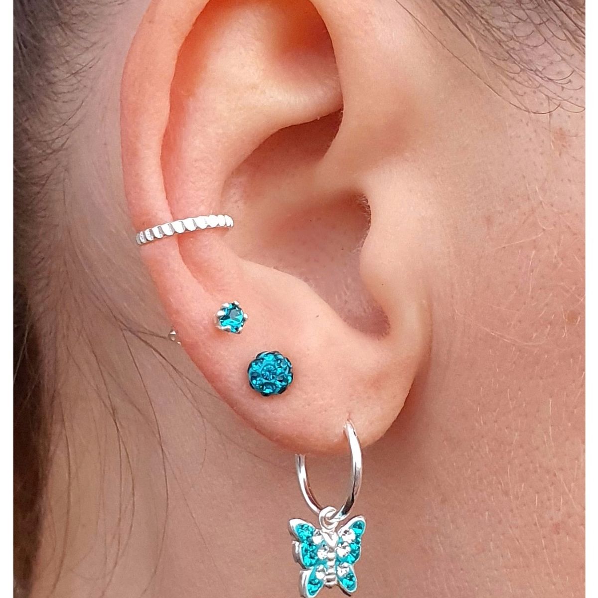 GENERICO - Aros esfera calipso 4 mm redondos turquesa
