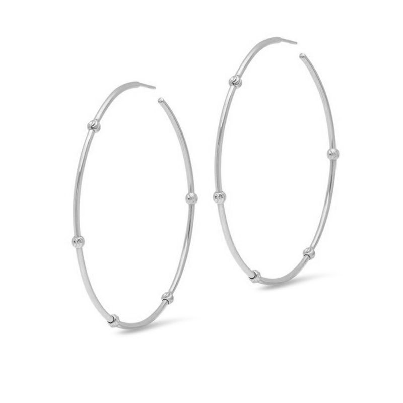 GENERICO - Aros mujer plata Argollas esfera 50 mm