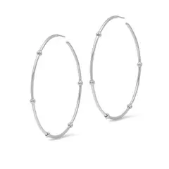 GENERICO - Aros mujer plata Argollas esfera 50 mm