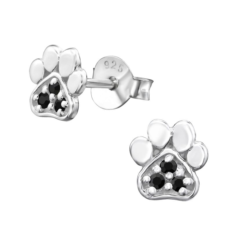 GENERICO - Aros mujer plata Pata de perro