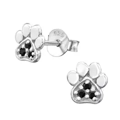 GENERICO - Aros mujer plata Pata de perro
