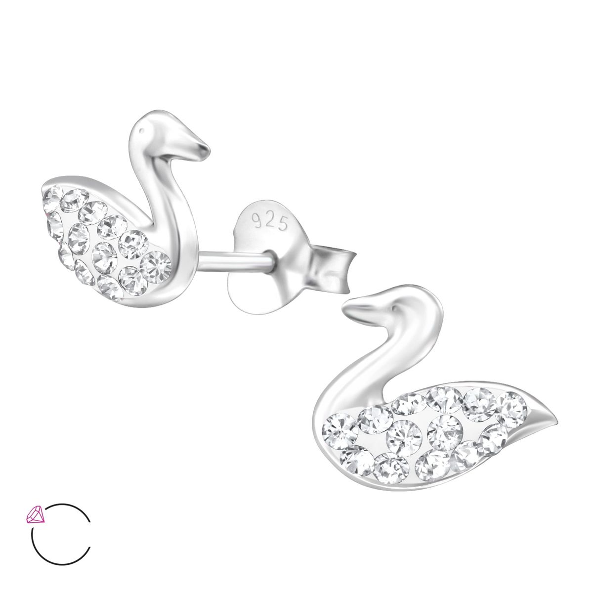 GENERICO - Aros mujer plata Cisnes