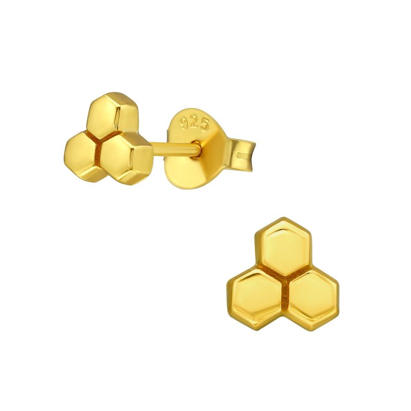 GENERICO - Aros mujer plata Panal de abejas