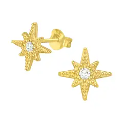 GENERICO - Aros mujer plata Estrellas