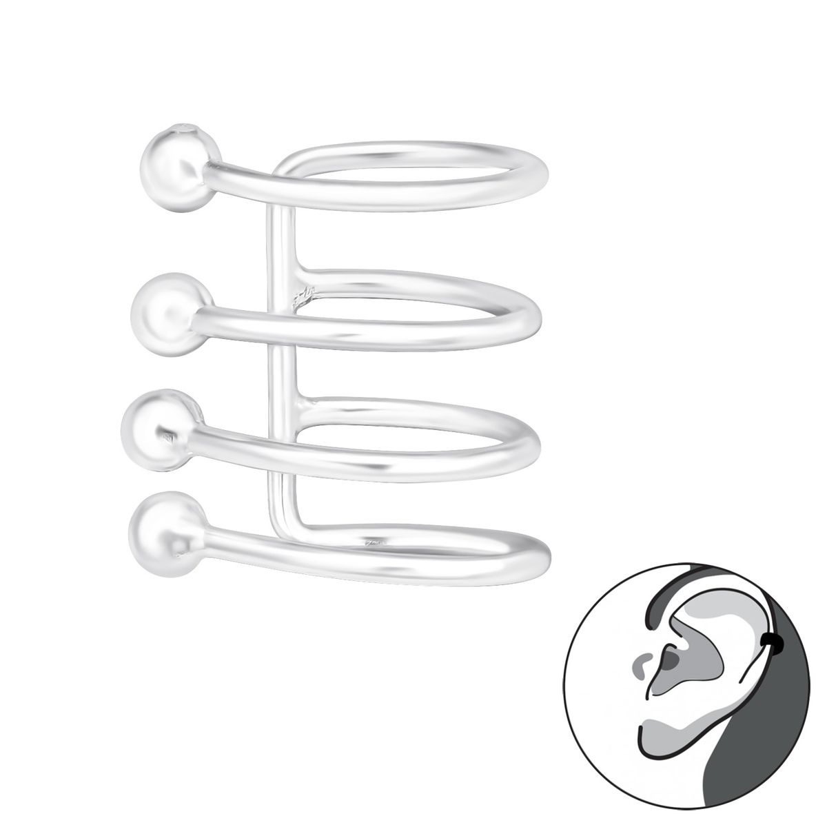 GENERICO - Aro Cuff Mujer Plata 925