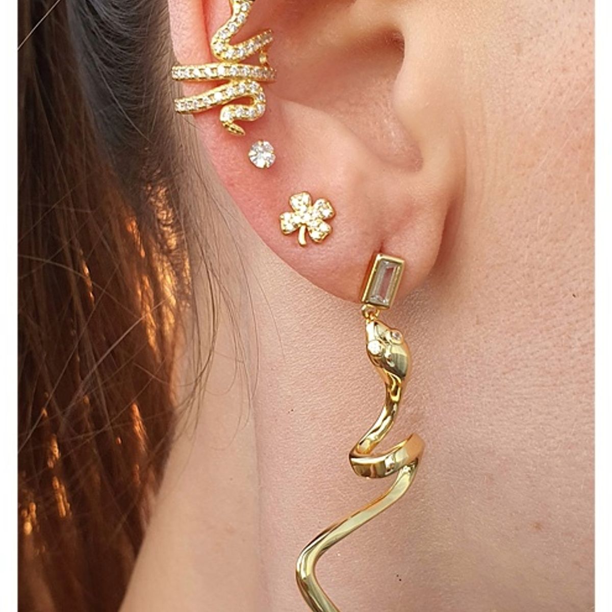 GENERICO - Aros mujer plata Aros serpiente