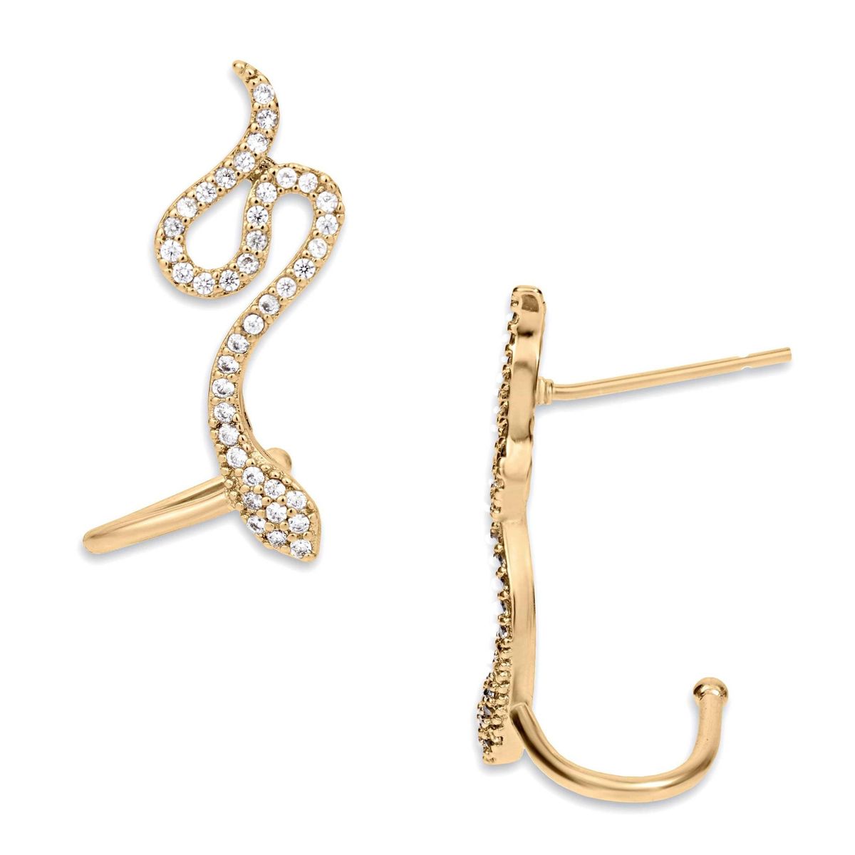 GENERICO - Aros Trepadores dorados serpiente  caja regalo