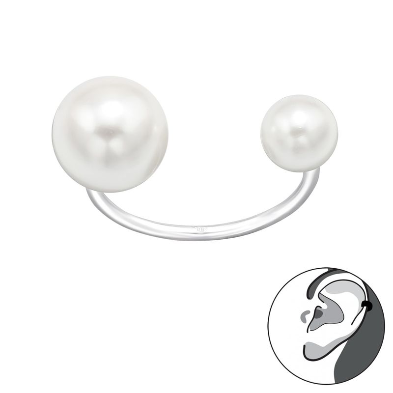 GENERICO - Aro Cuff perlas  Mujer Plata 925