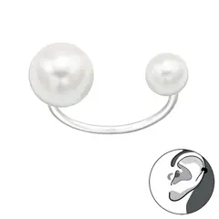 GENERICO - Aro Cuff perlas Mujer Plata 925