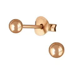 GENERICO - Aros mujer plata Esfera 3 mm