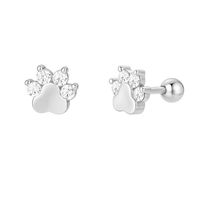 Aros niña pata de perro con tope plata 925 bebe