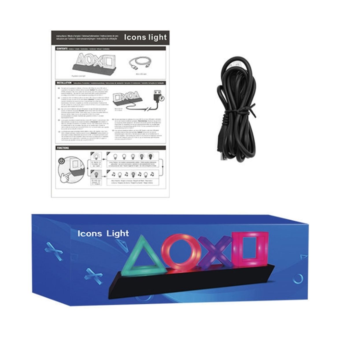 GENERICO - lampara led decoración pieza gamer iconos playstation ps4 ps5