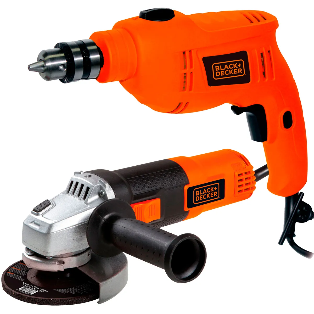 BLACK+DECKER - Esmeril 820W + Taladro Percutor 550W BLACK+DECKER