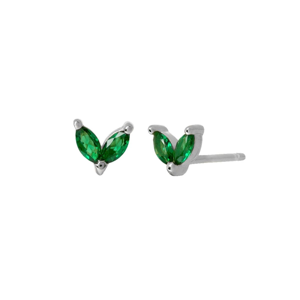 GENERICO - Aros pequeños verdes plata 925 Circones esmeralda