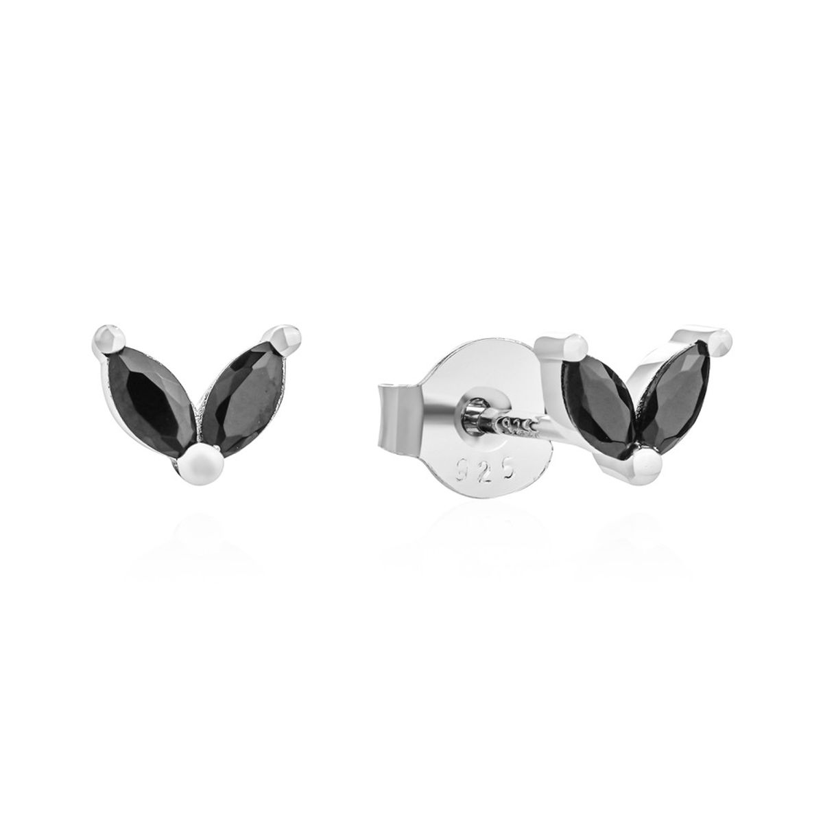 GENERICO - Aros mujer plata Circones negros