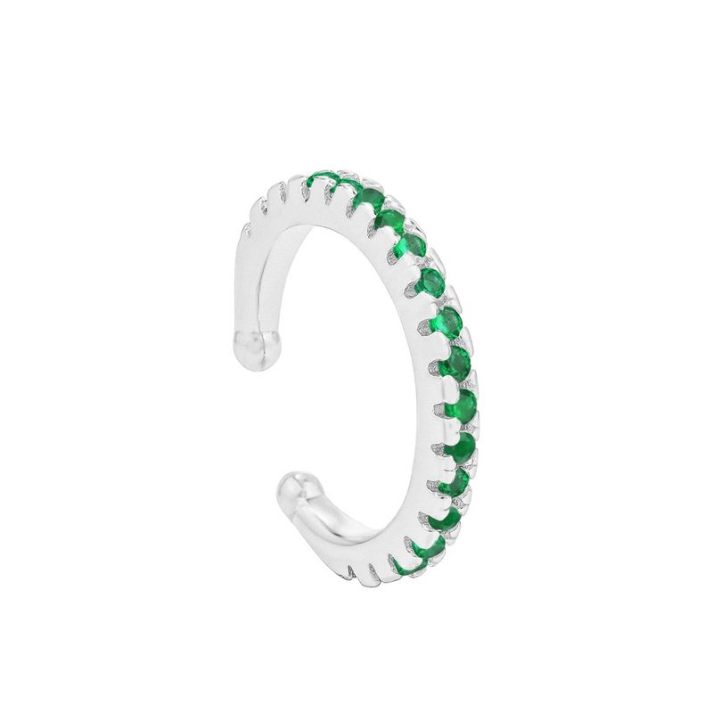 GENERICO - Aro Cuff esmeralda Mujer Plata 925