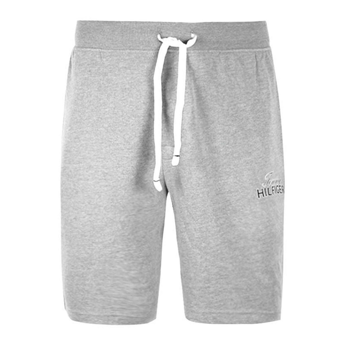 TOMMY HILFIGER - Pijama Pantalón Corto De Algodón Con Logo Gris Tommy Hilfiger