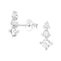 GENERICO - Aros mujer plata 3 circones