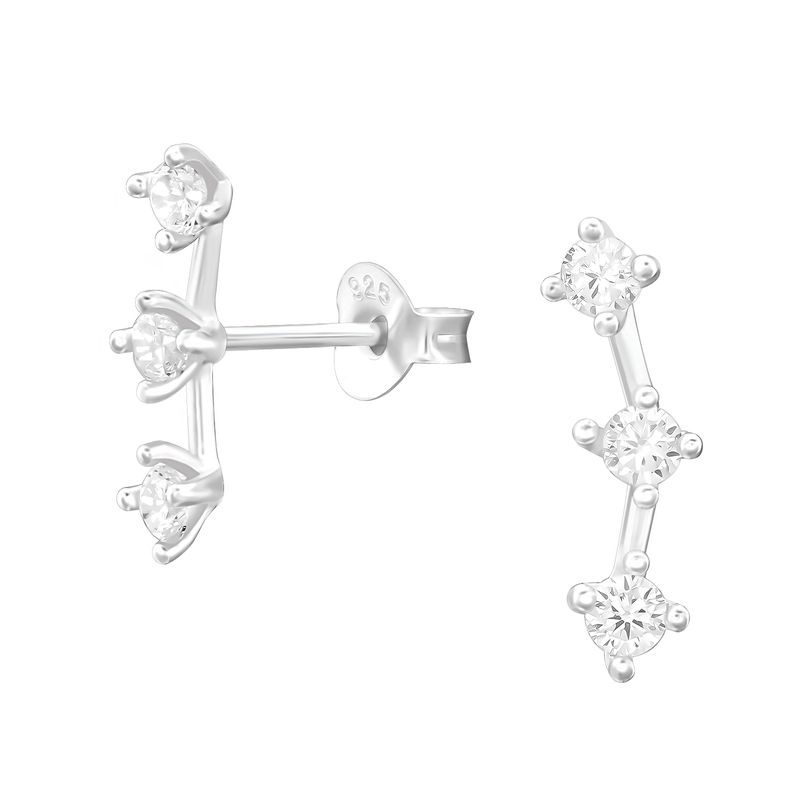 GENERICO - Aros mujer plata 3 circones