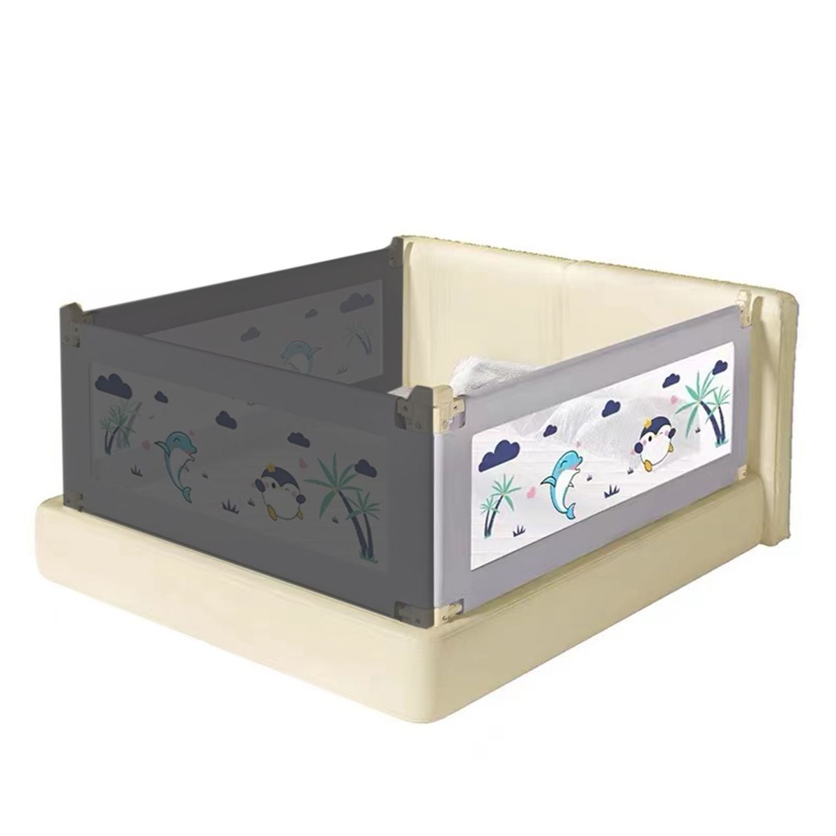 BABYLUNA - Baranda De Seguridad Para Camas Ajustable Fácil Apertura