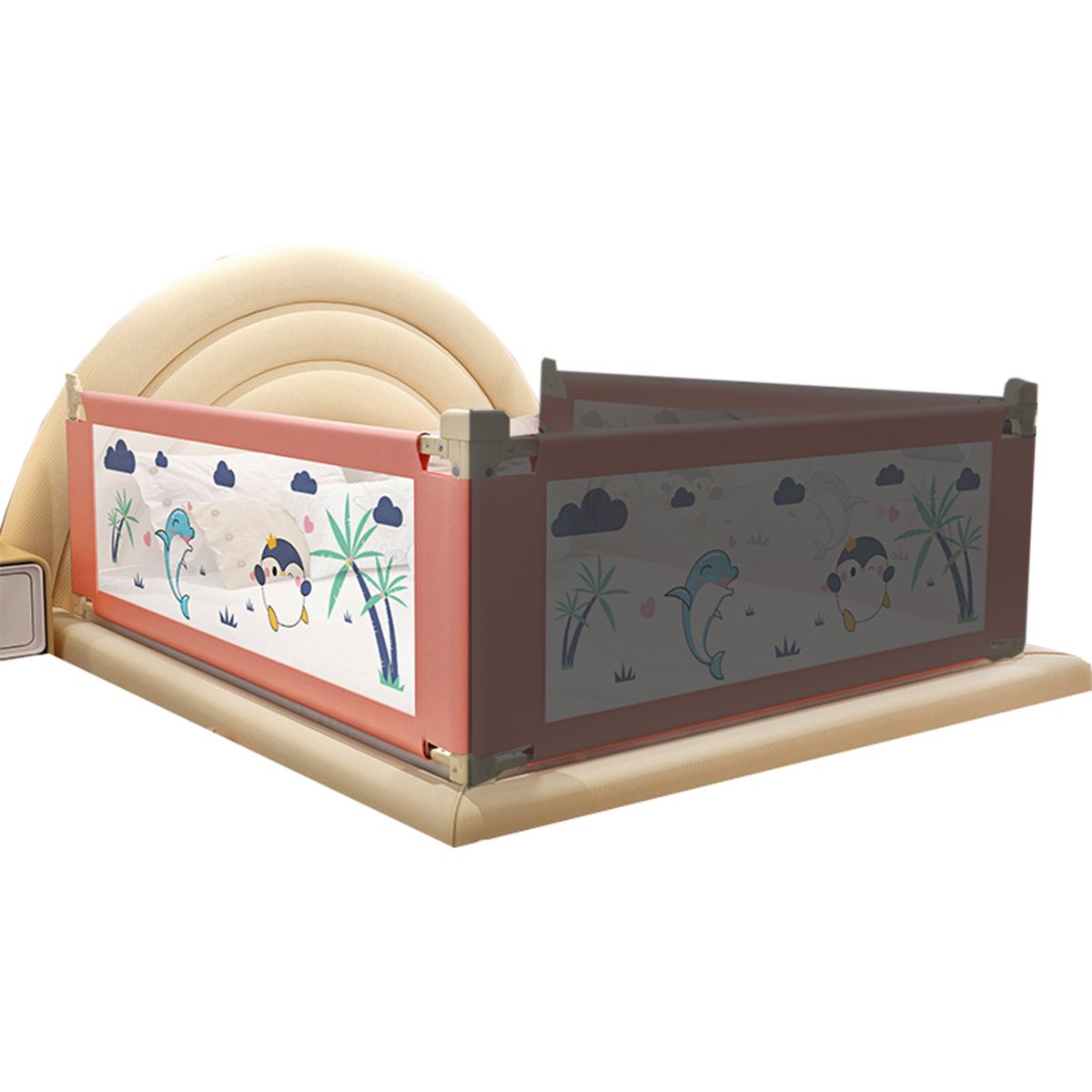 BABYLUNA - Baranda De Seguridad Para Camas Ajustable Fácil Apertura