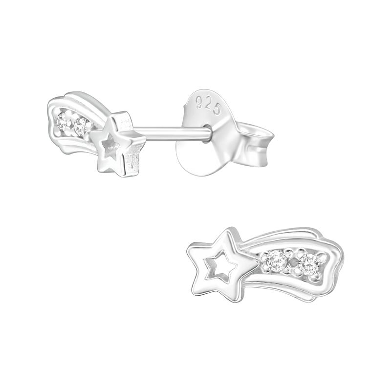 GENERICO - Aros mujer plata Mini estrella fugaz