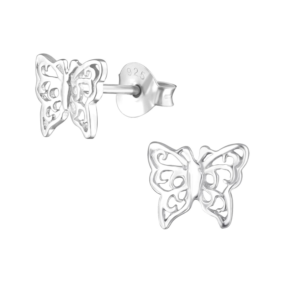 GENERICO - Aros de plata fina Mariposas mujer niña