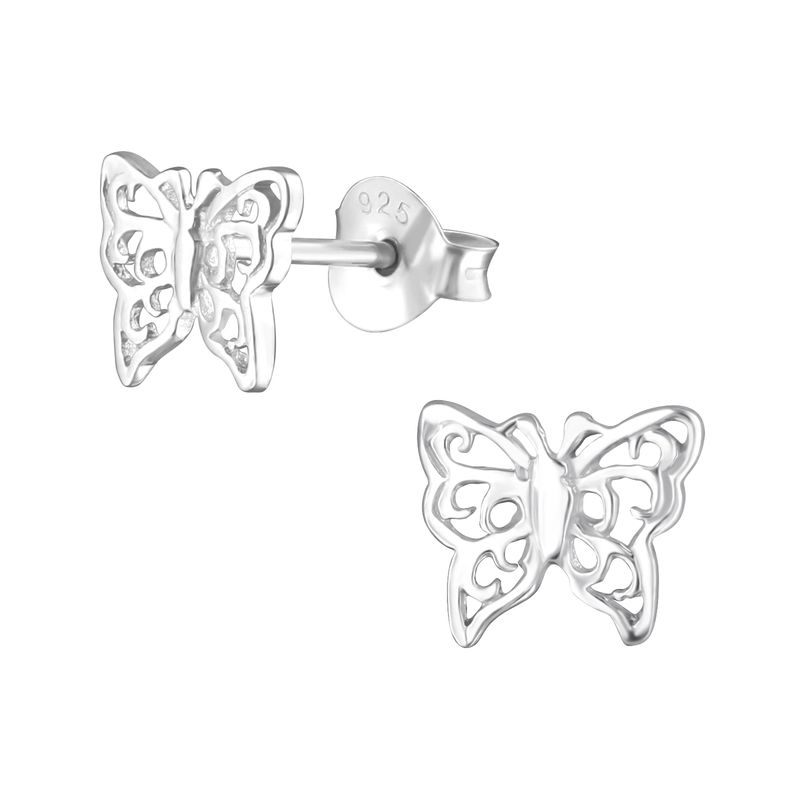 GENERICO - Aros mujer plata Mariposas