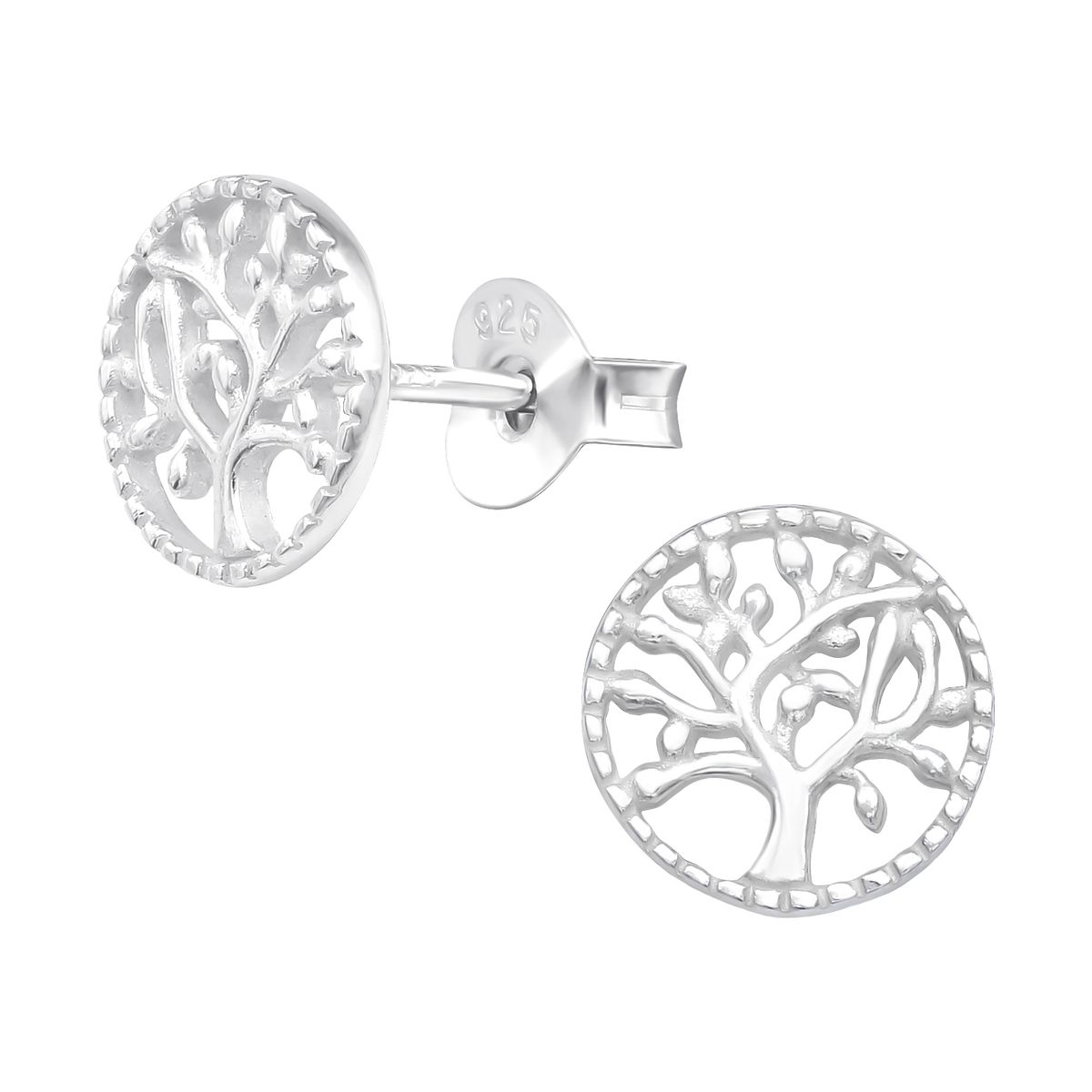 GENERICO - Aros Árbol de la vida pendientes plata 925 mujer niña