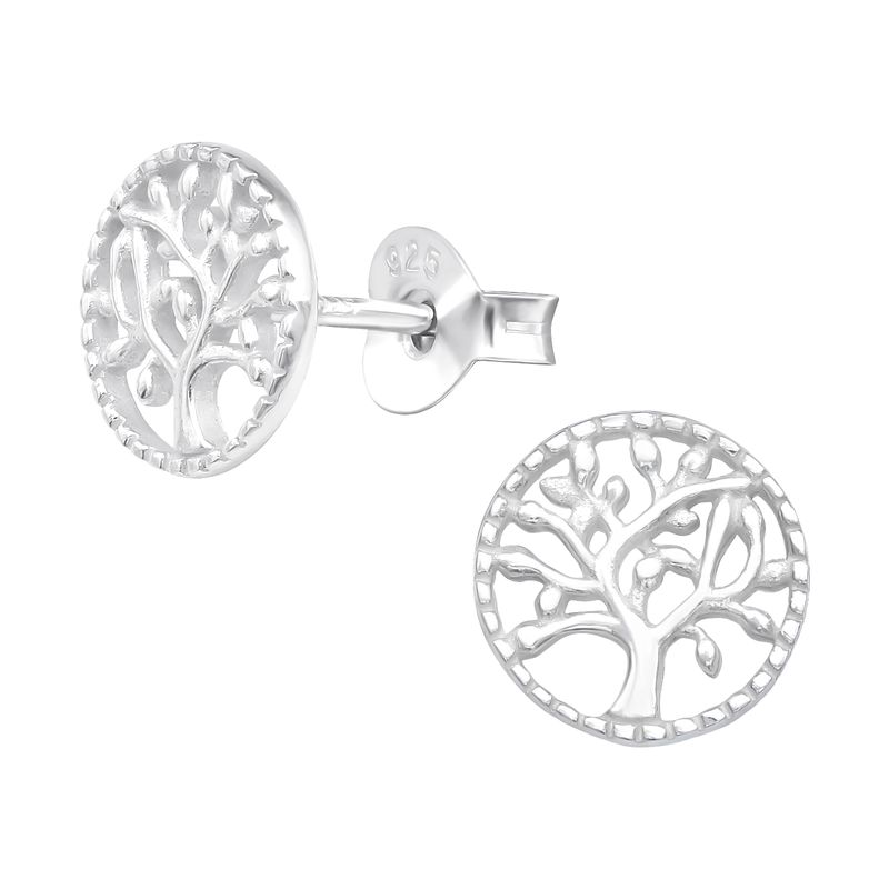 GENERICO - Aros Árbol de la vida pendientes plata 925 mujer niña