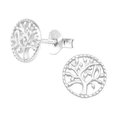 GENERICO - Aros Árbol de la vida pendientes plata 925 mujer niña