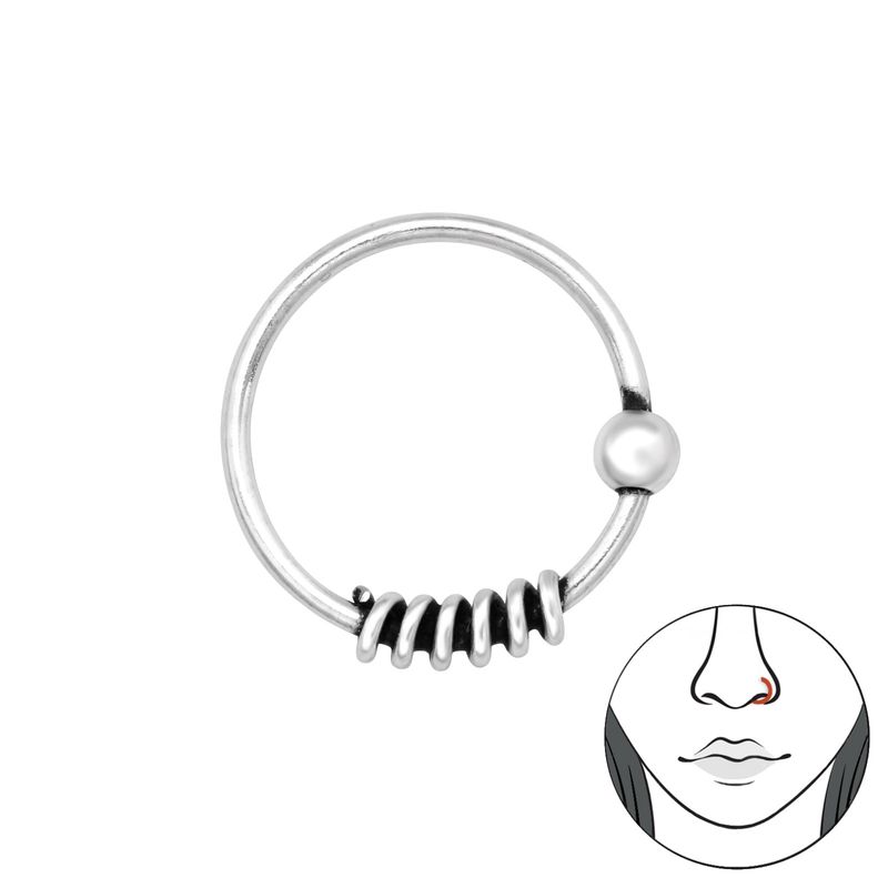 GENERICO - Aros mujer plata Argolla nariz