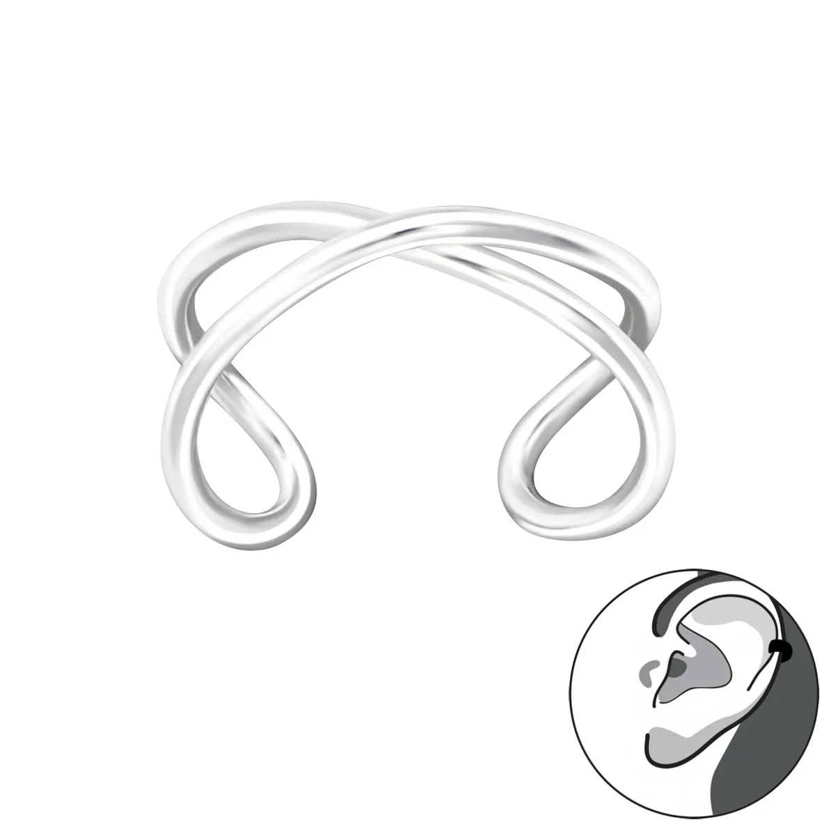 GENERICO - Aro Cuff  Mujer Plata 925