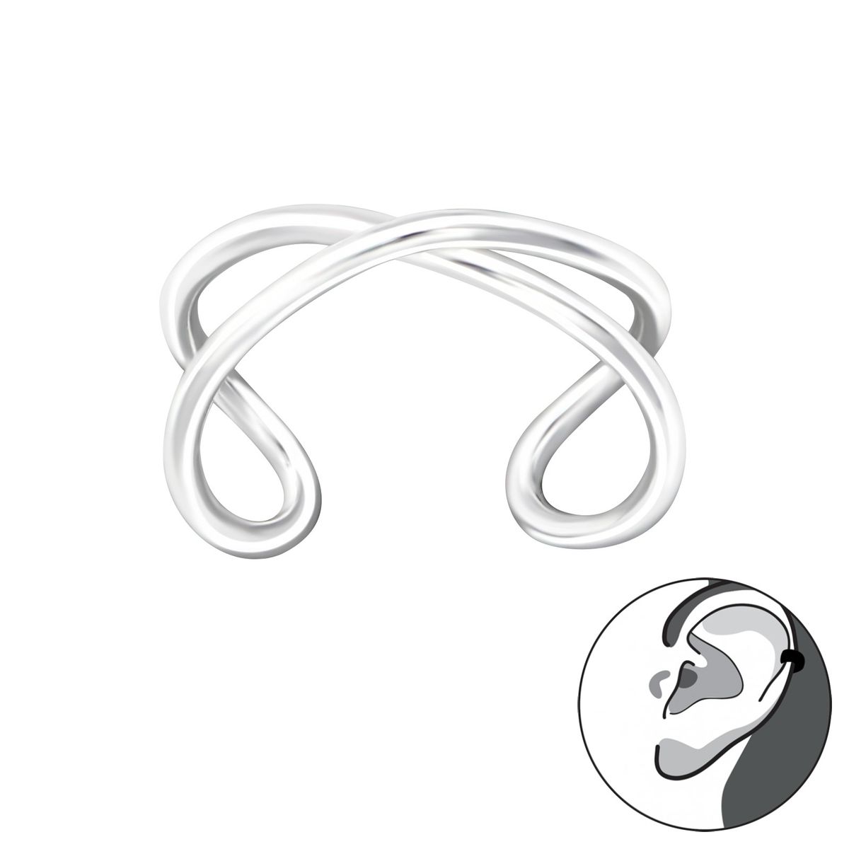 GENERICO - Aro Cuff  Mujer Plata 925