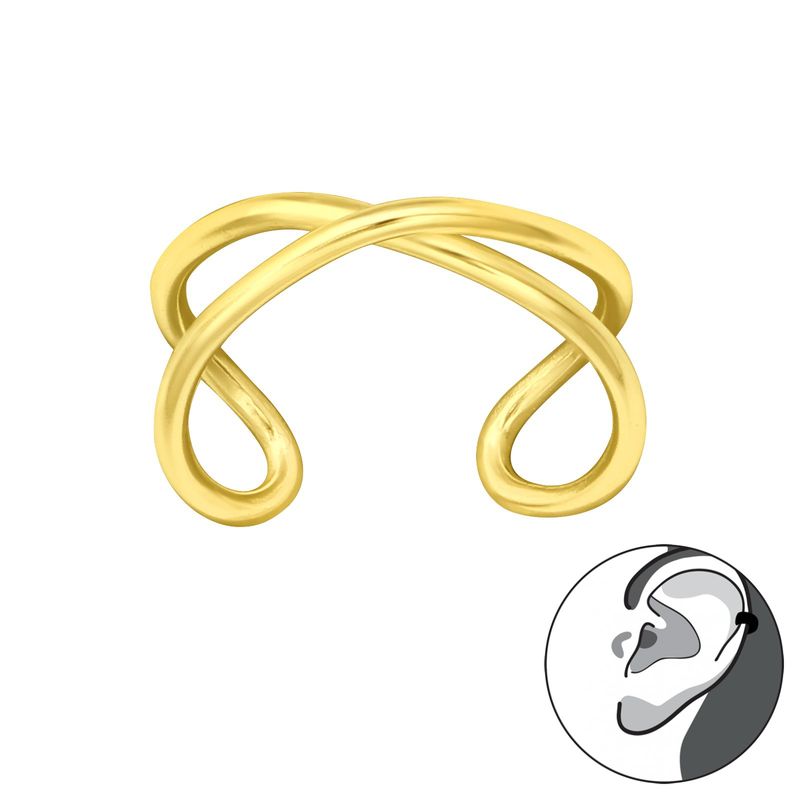 GENERICO - Aro Cuff dorado Mujer Plata 925