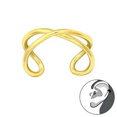 GENERICO - Aro Cuff dorado Mujer Plata 925