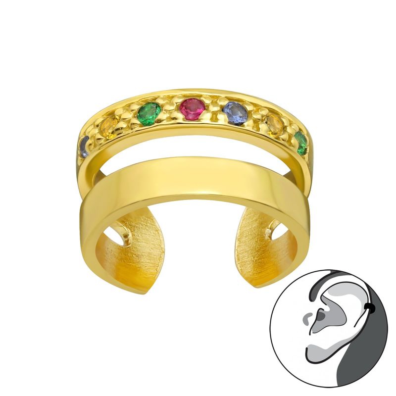 GENERICO - Aro Cuff multicolor Mujer Plata 925
