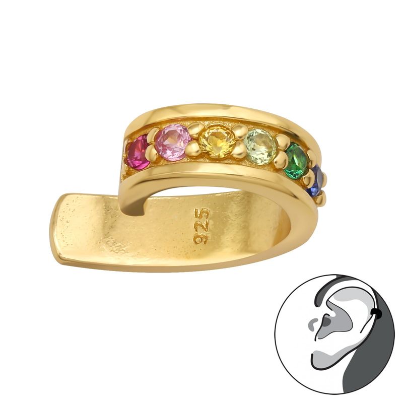 GENERICO - Aro Cuff multicolor Mujer Plata 925