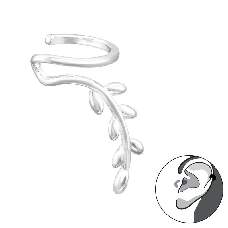 GENERICO - Aro Cuff trepador rama  Mujer Plata 925