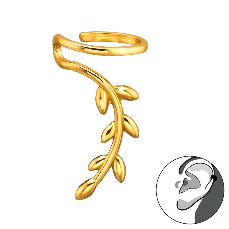 GENERICO - Aro Cuff trepador rama dorada Mujer Plata 925