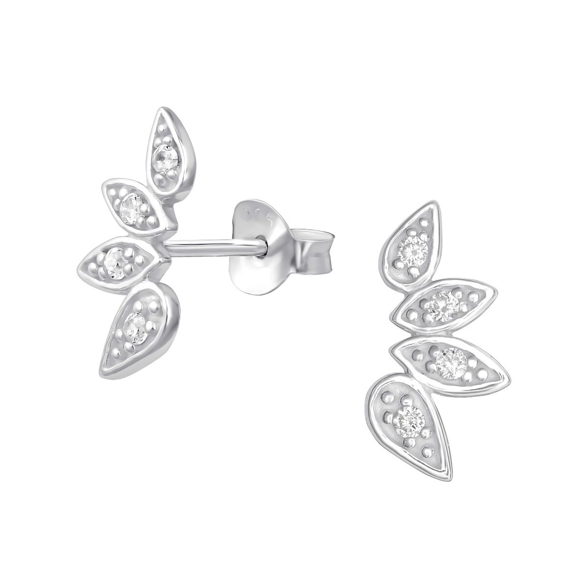GENERICO - Aros mujer plata Aros pétalos