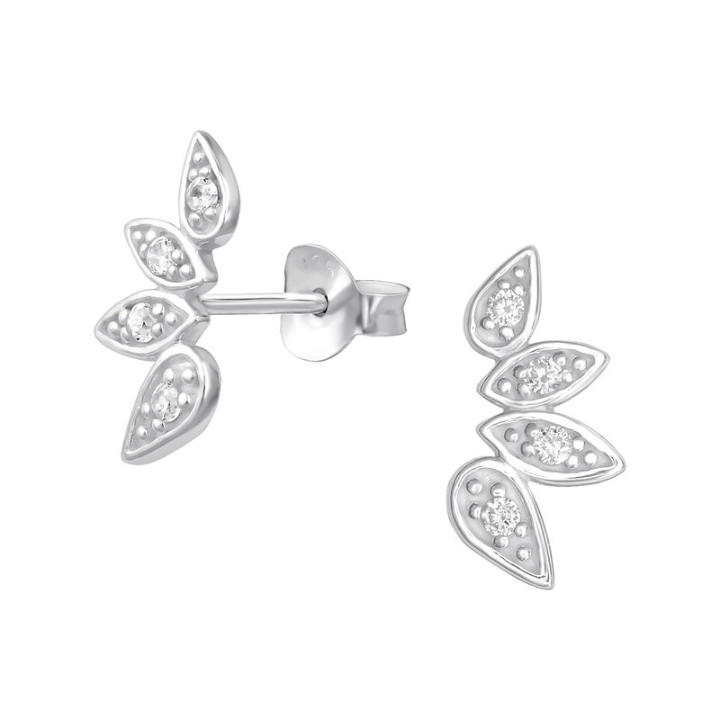 GENERICO - Aros mujer plata Aros pétalos