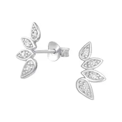 GENERICO - Aros mujer plata Aros pétalos