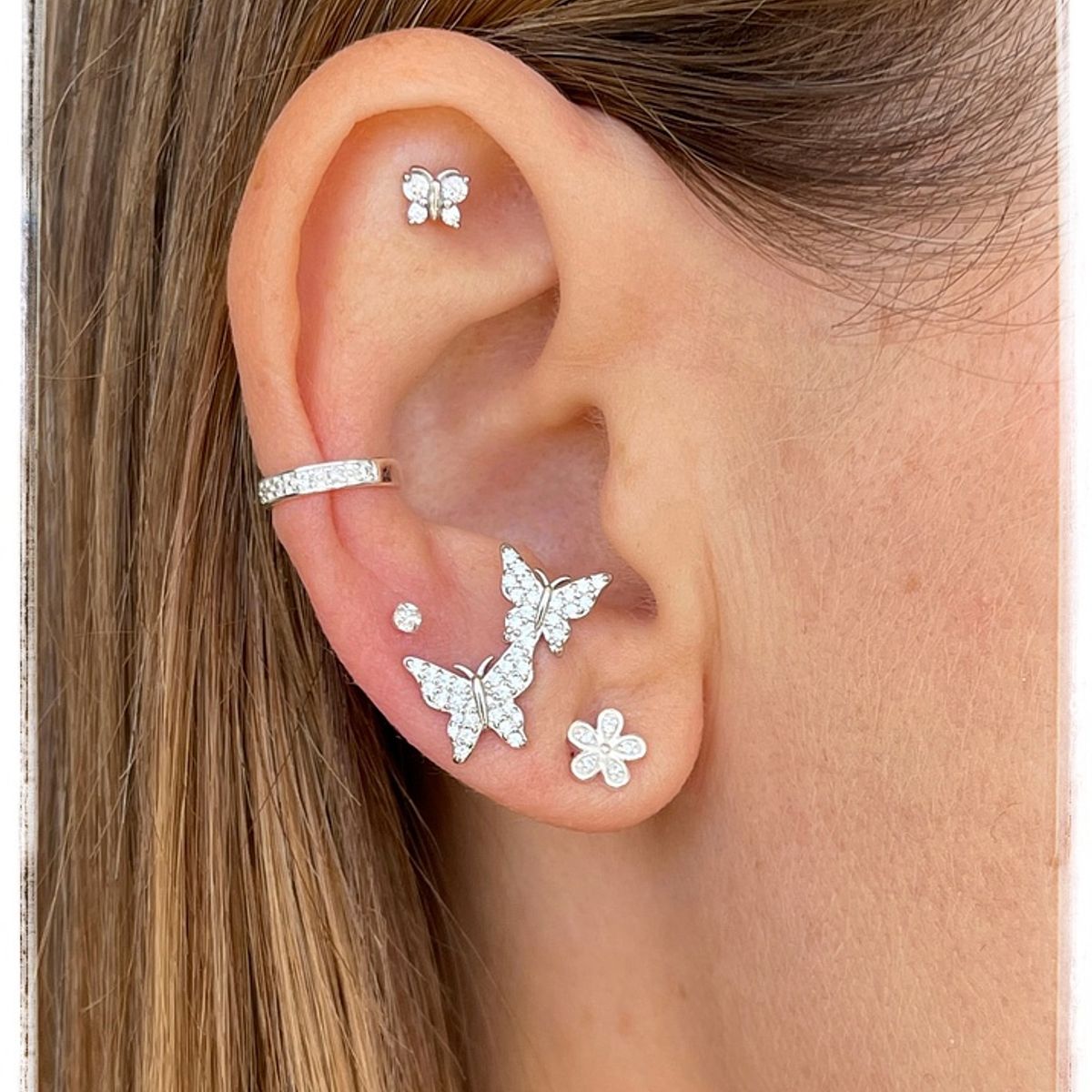 GENERICO - Aros de plata Mariposas 925 mujer