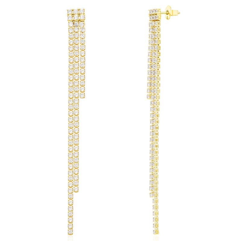 GENERICO - Aros mujer plata Aros largos de fiesta