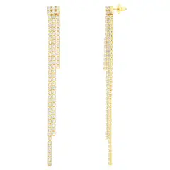 GENERICO - Aros mujer plata Aros largos de fiesta