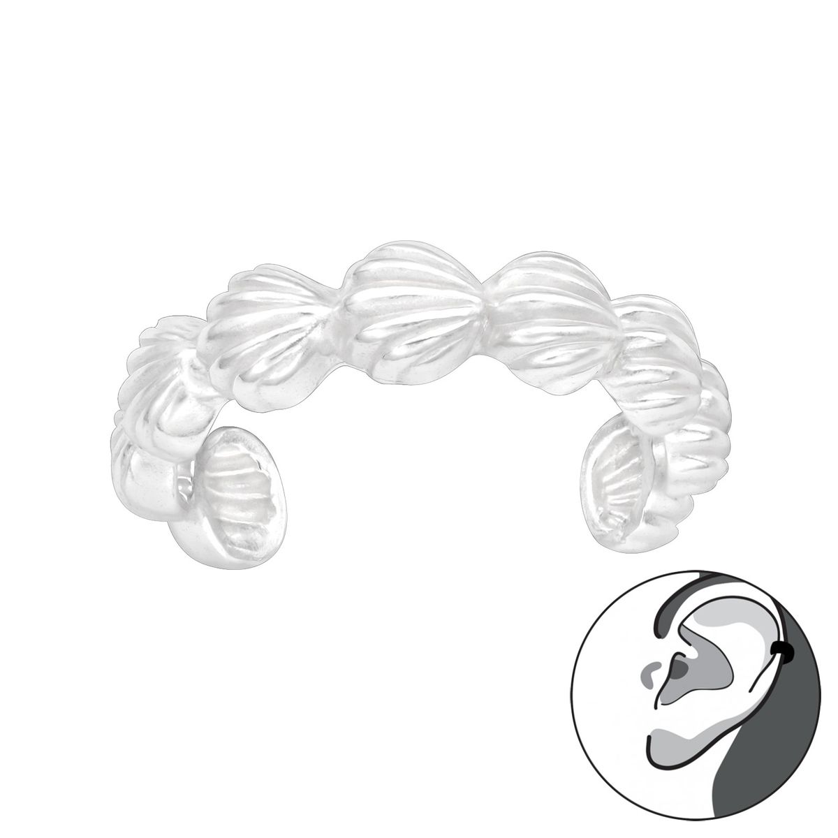 GENERICO - Aro Cuff concha marina Mujer Plata 925