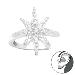 GENERICO - Aro Cuff "pequeño" estrella Mujer Plata 925